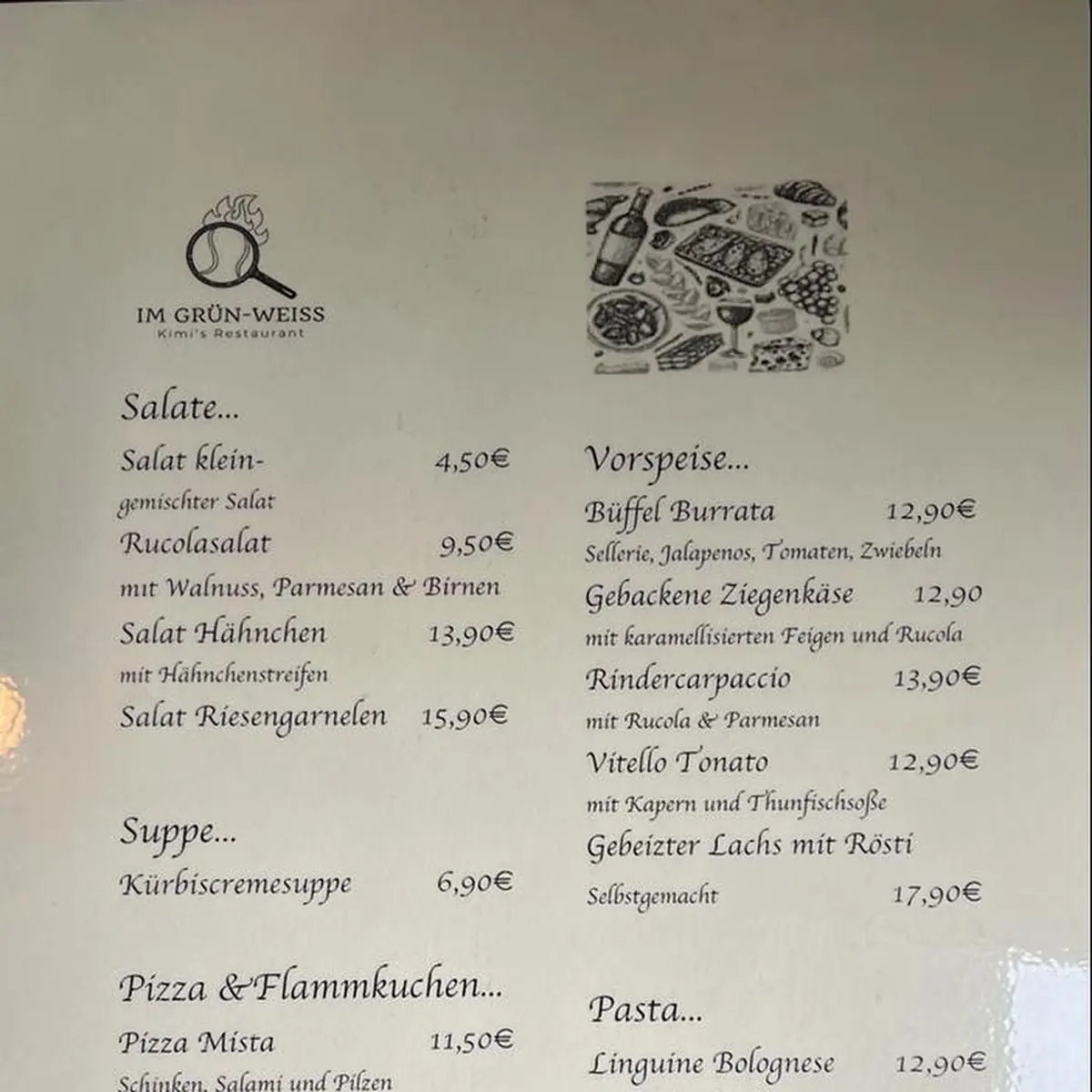 Speisekarte, IM GRÜN WEISS - Kimi’s Restaurant
