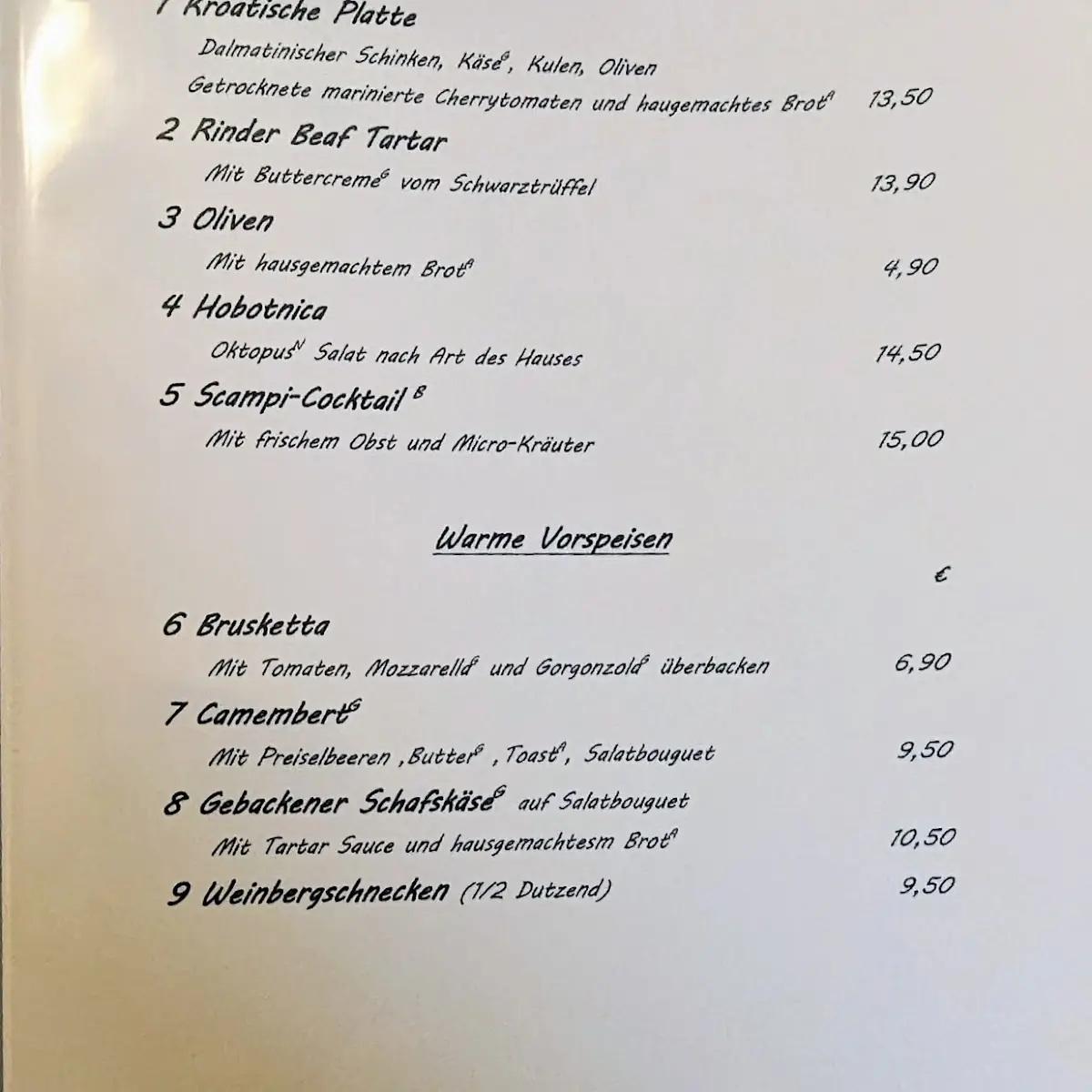 Speisekarte photo 1