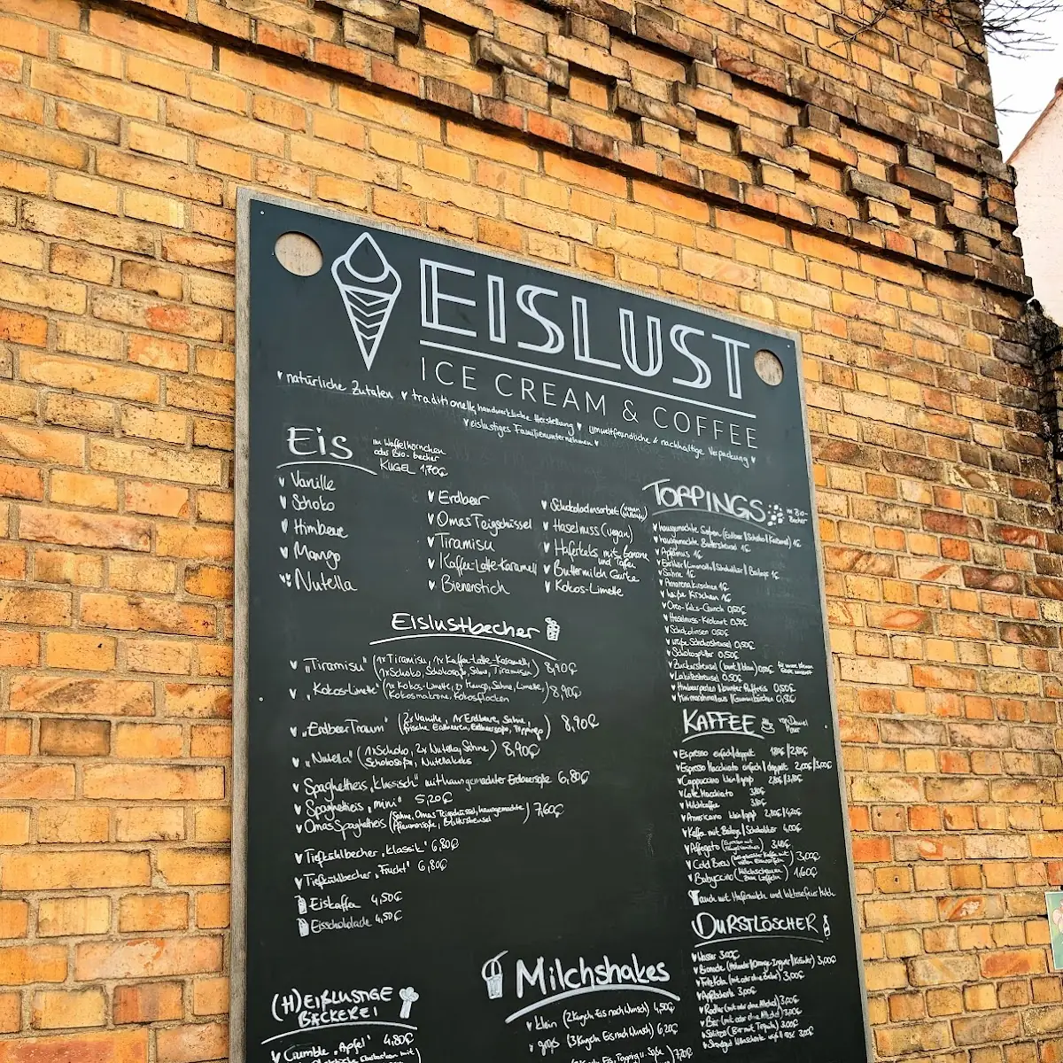 Speisekarte, EISLUST Teicha