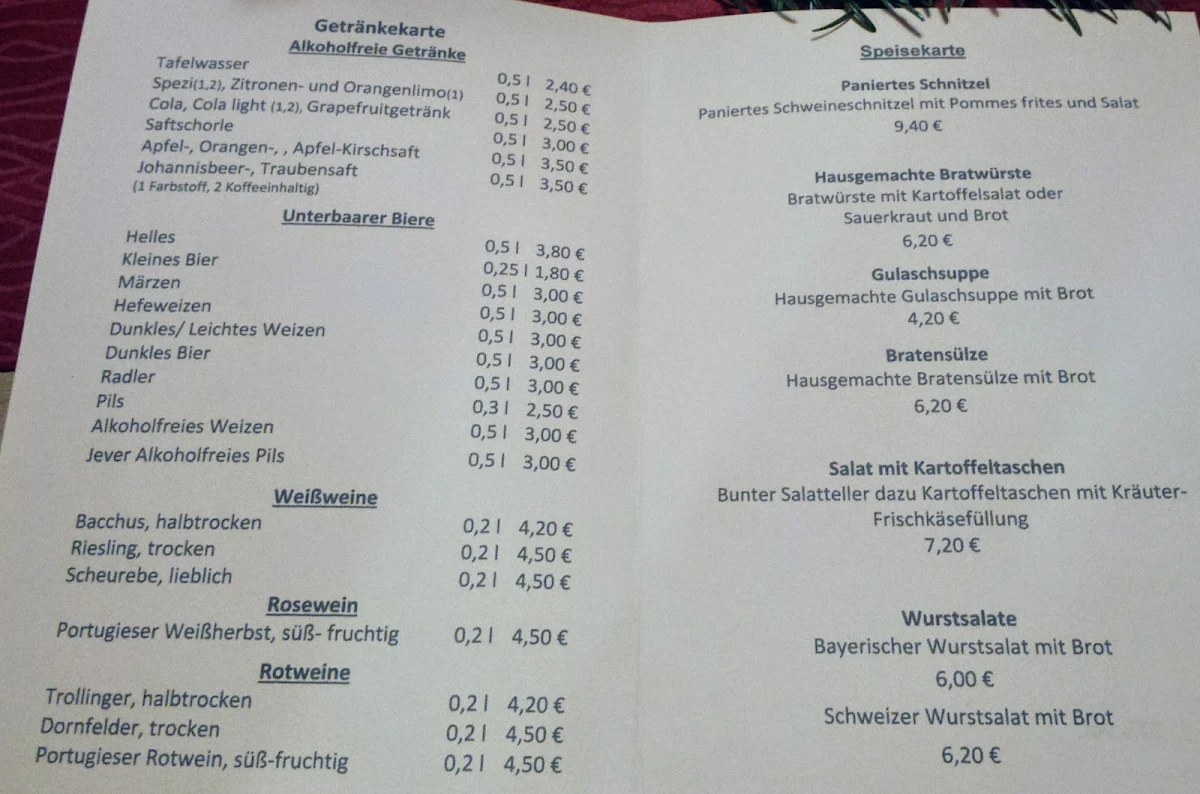 Speisekarte photo 1