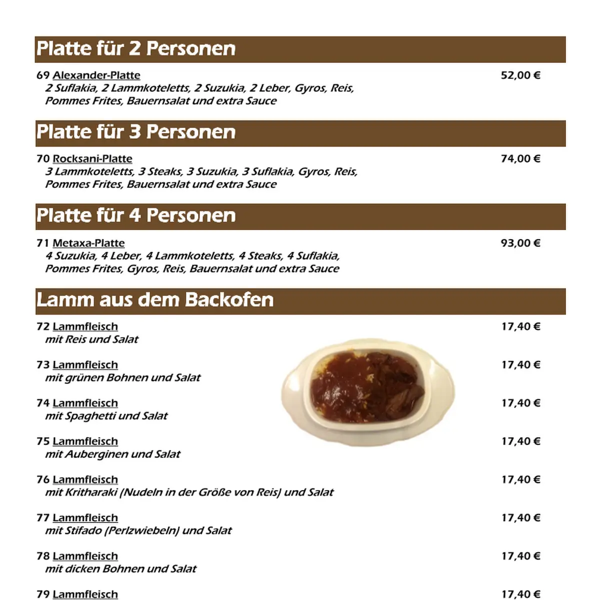 Speisekarte photo 1
