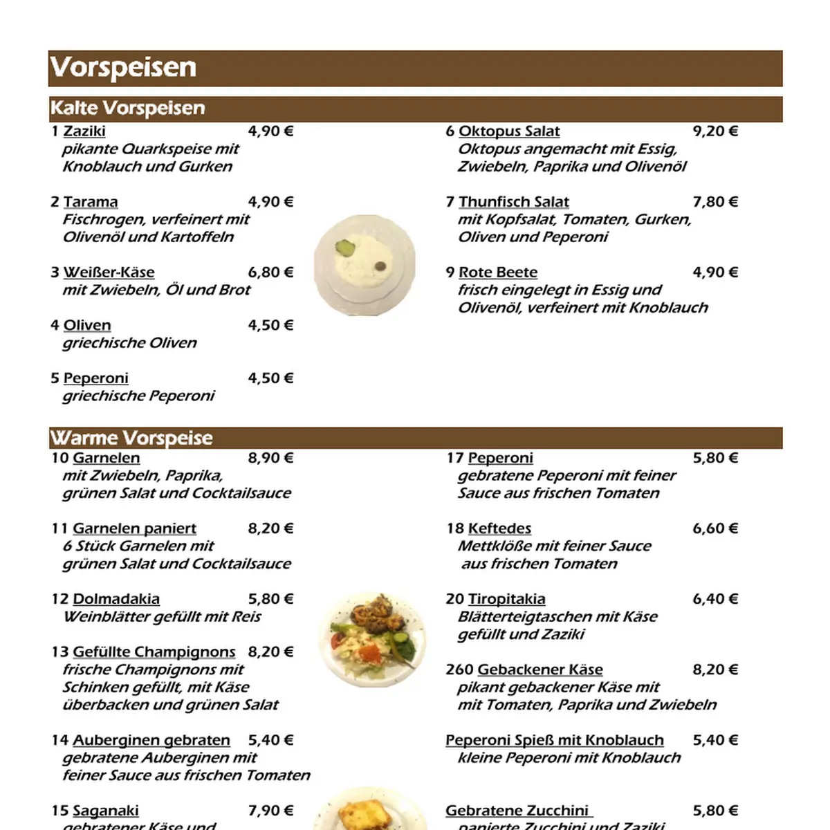 Speisekarte photo 2