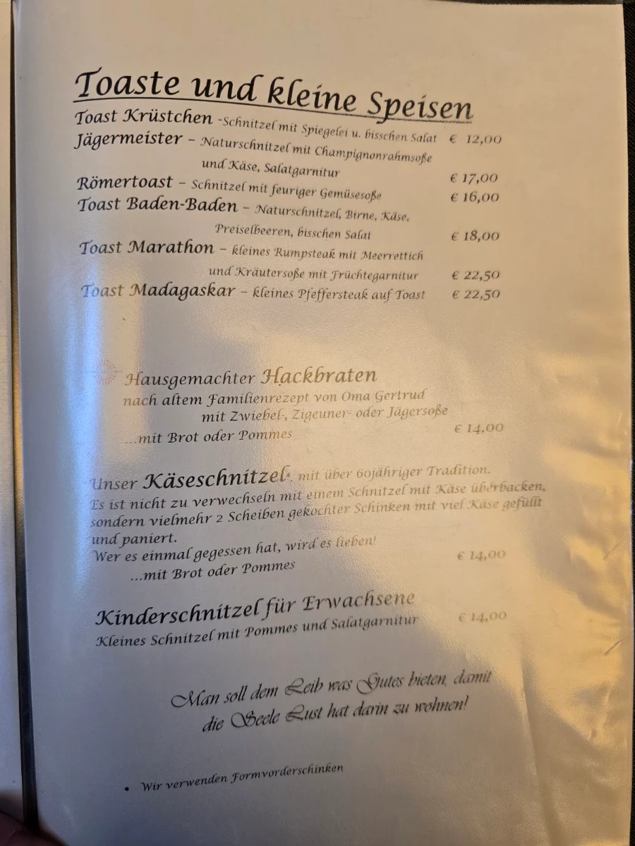 Speisekarte photo 1