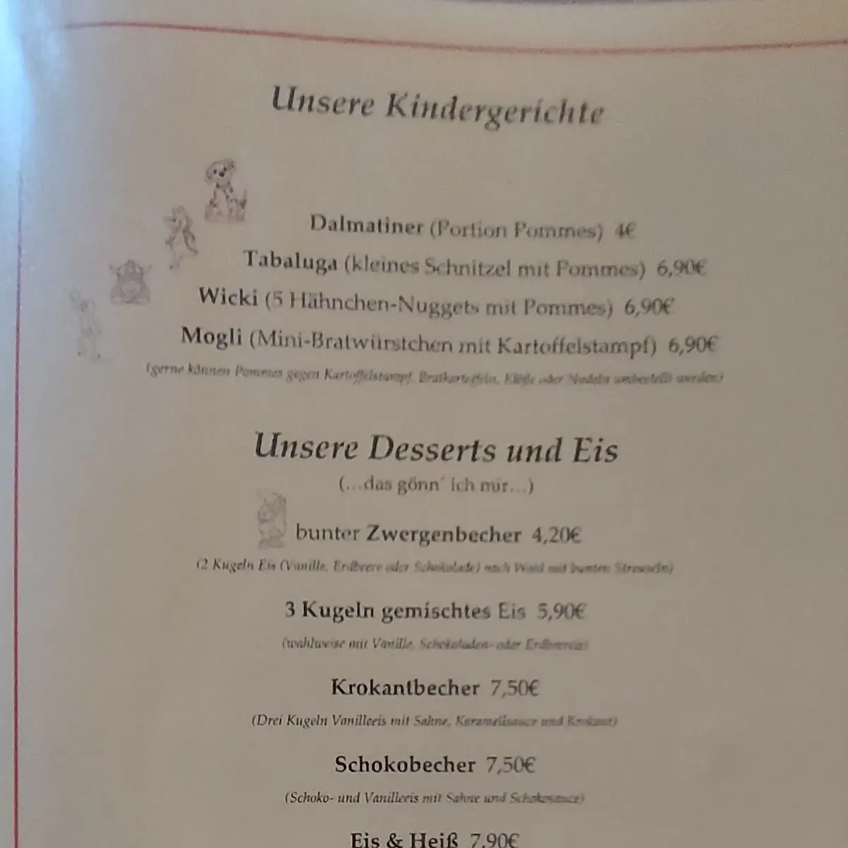 Speisekarte, Früh Im Landratsgarten GbR