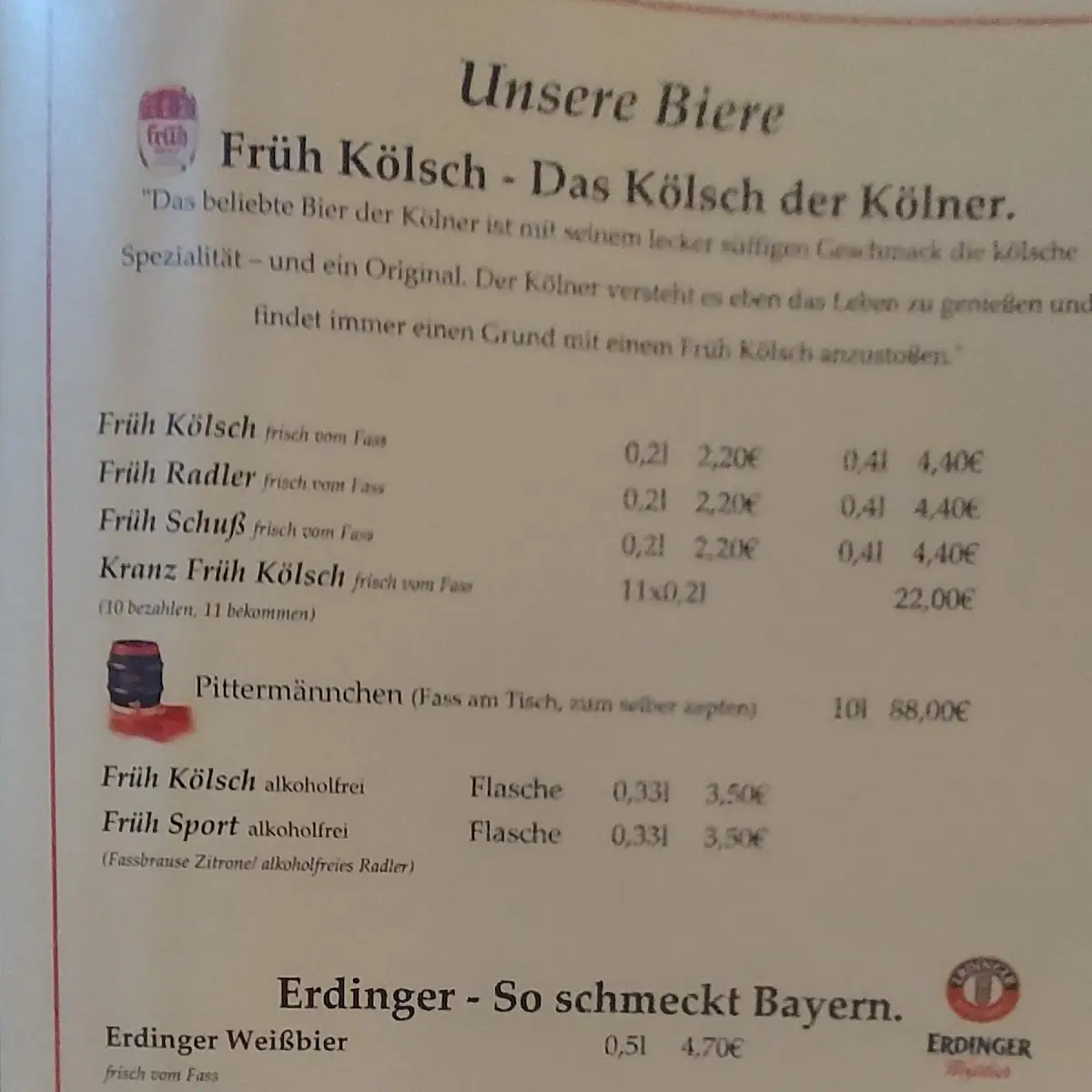 Speisekarte, Früh Im Landratsgarten GbR