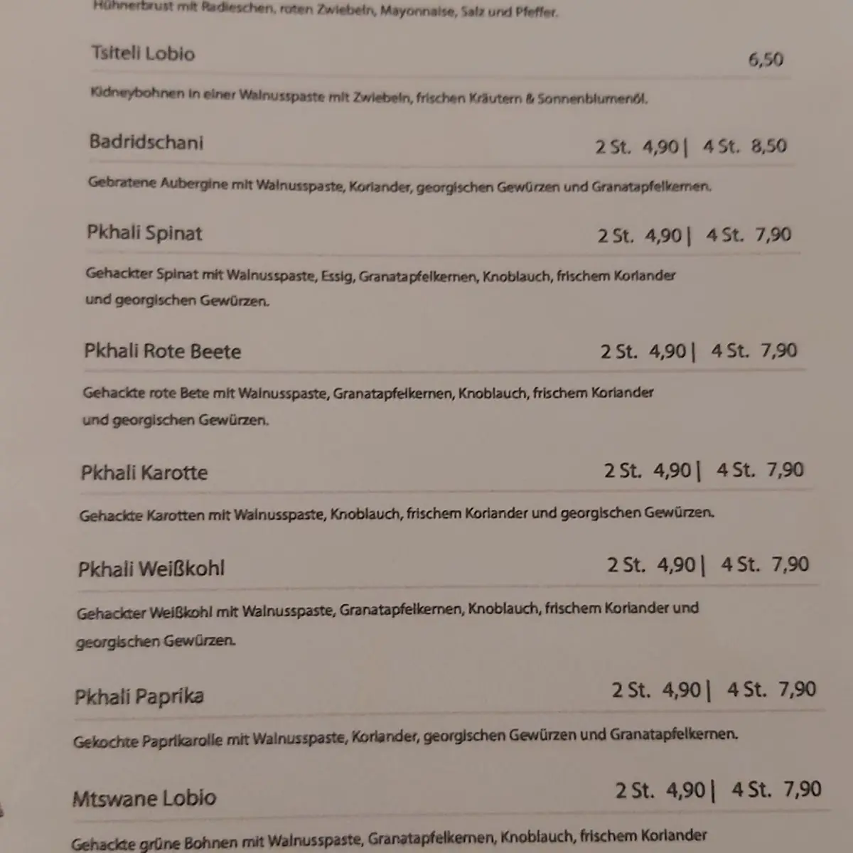 Speisekarte photo 5
