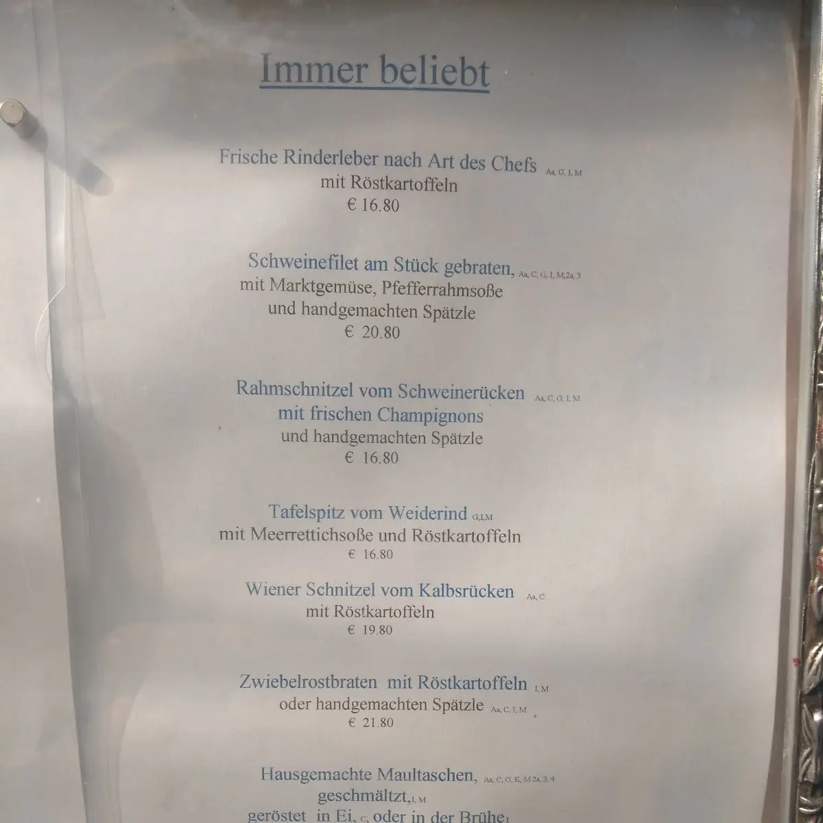 Speisekarte photo 2
