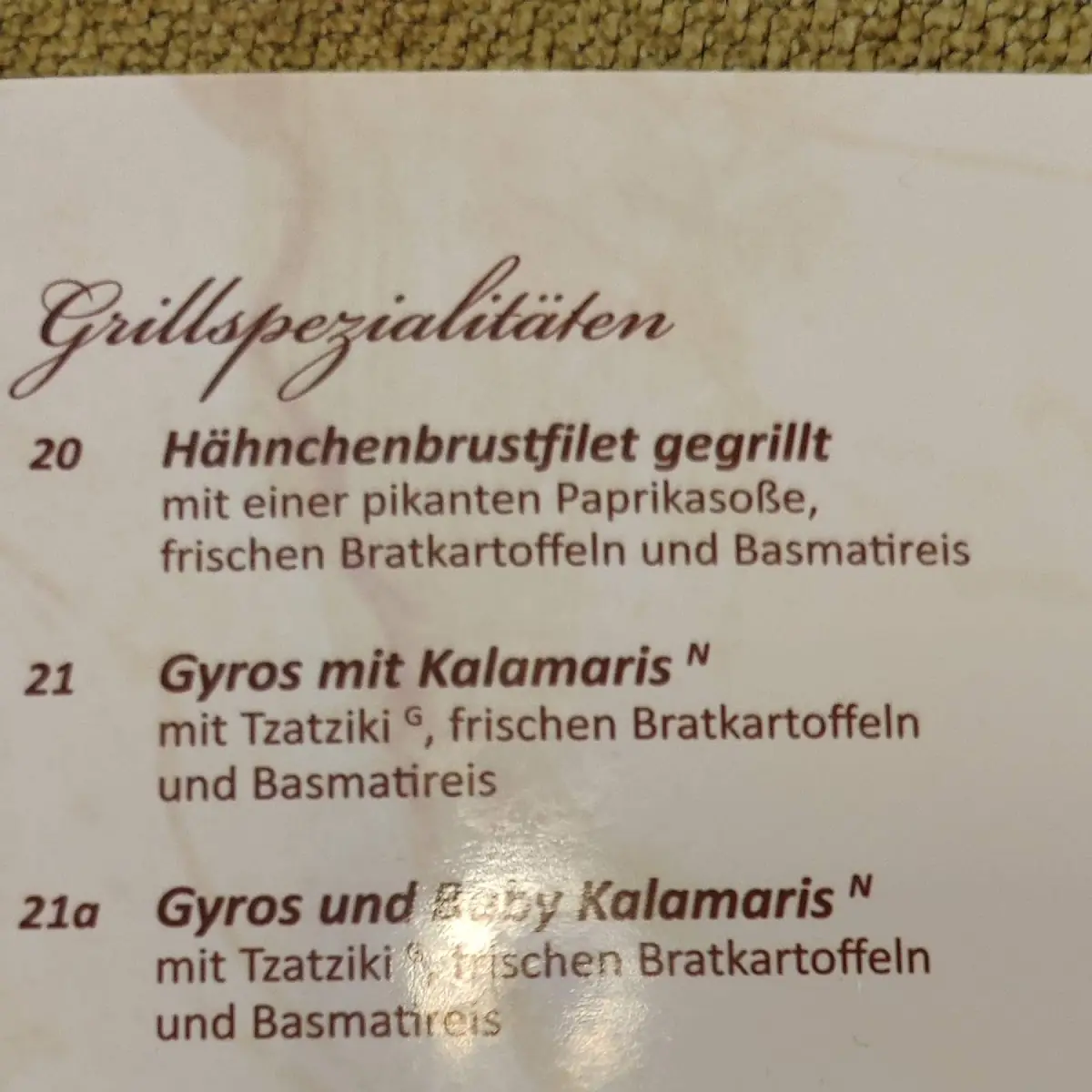 Speisekarte photo 1