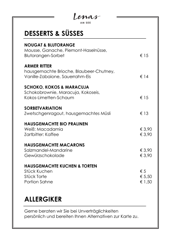 Speisekarte photo 1