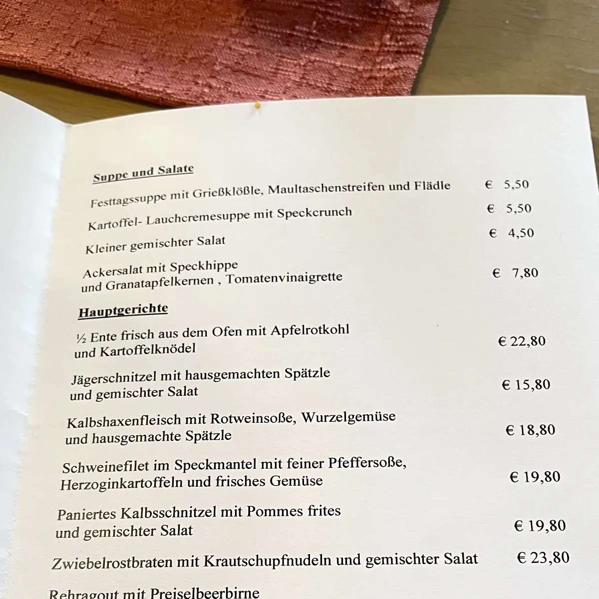 Speisekarte photo 5
