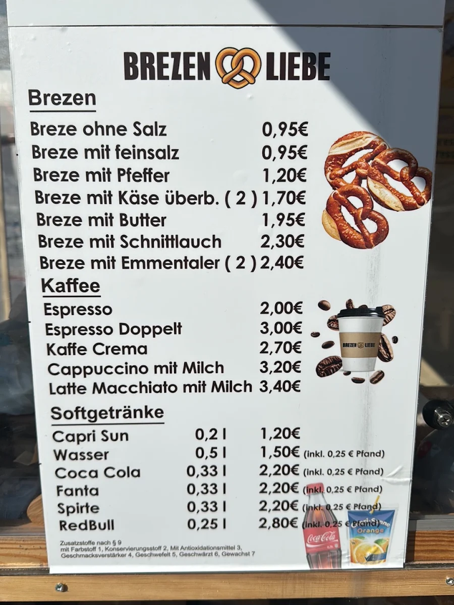Speisekarte, Brezen liebe mit Brezen vom Kolb
