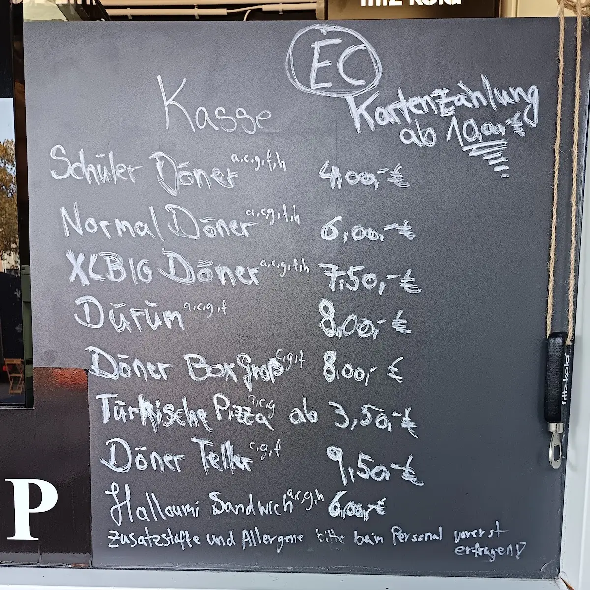 Speisekarte, Hadi’s Gemüse Kebap