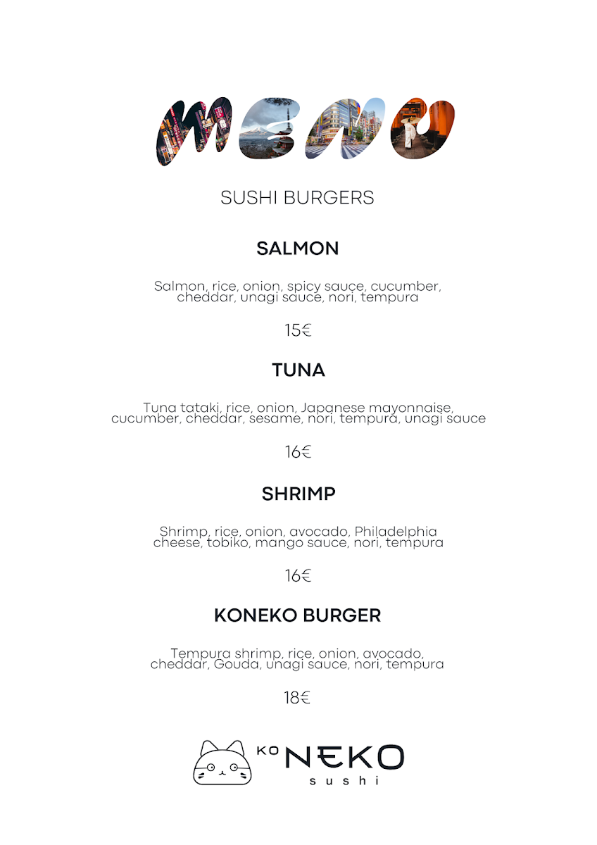 Speisekarte, Koneko Sushi Ku'Damm