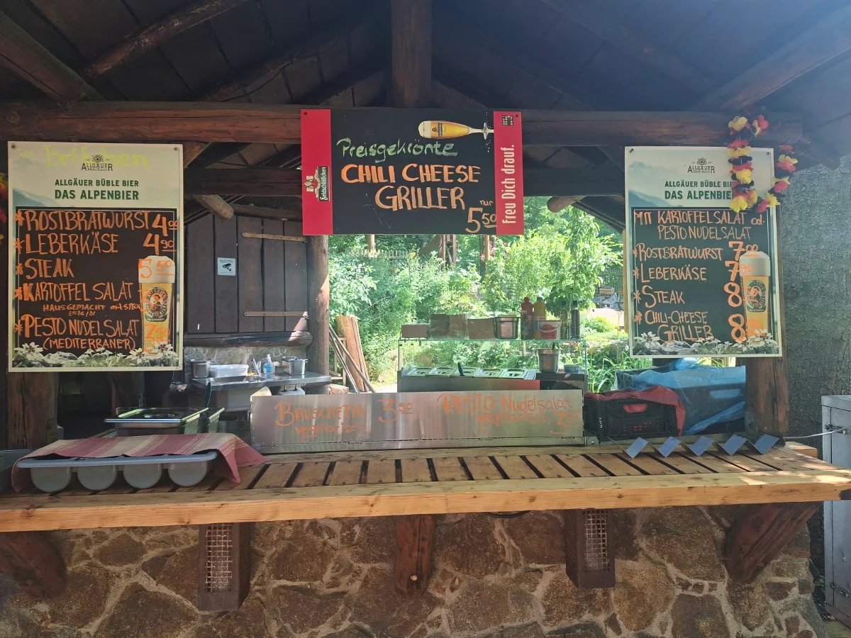 Speisekarte, Heidemühle Biergarten Dresden
