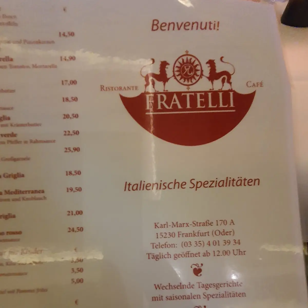 Speisekarte photo 5