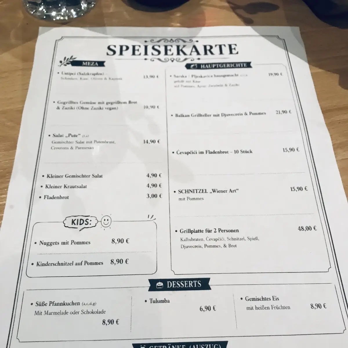 Speisekarte photo 1