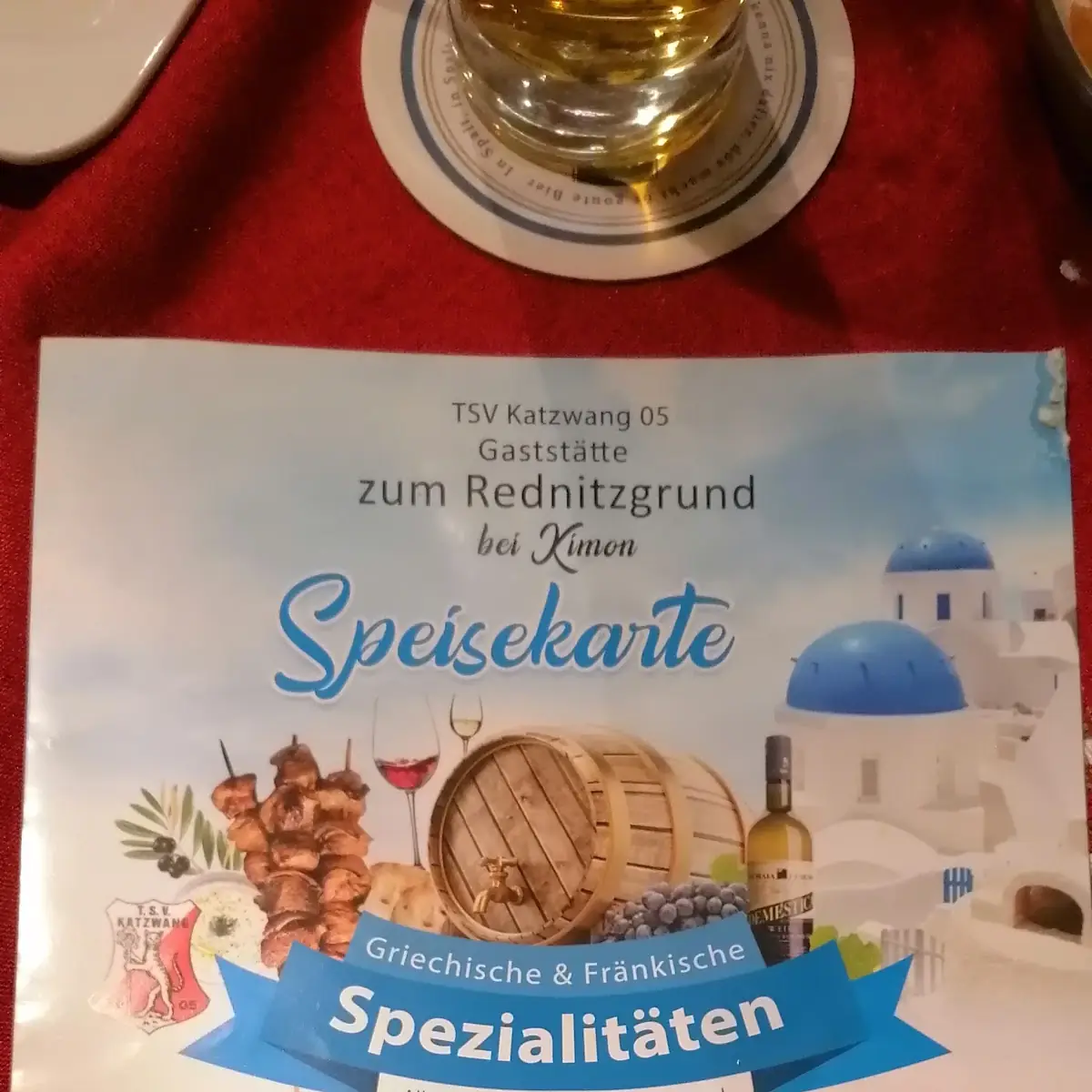 Speisekarte, Vereinsgaststätte "Zum Rednitzgrund"
