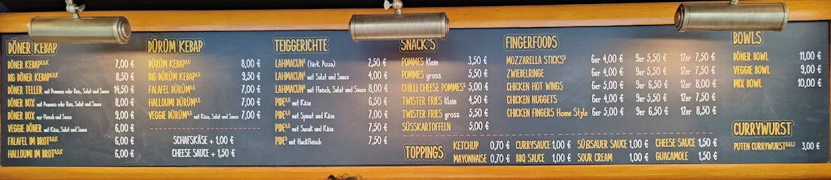 Speisekarte, Golt'z Kebap "Mariendorf"