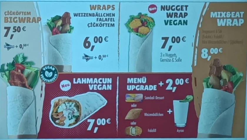 Speisekarte, Çiğköftem