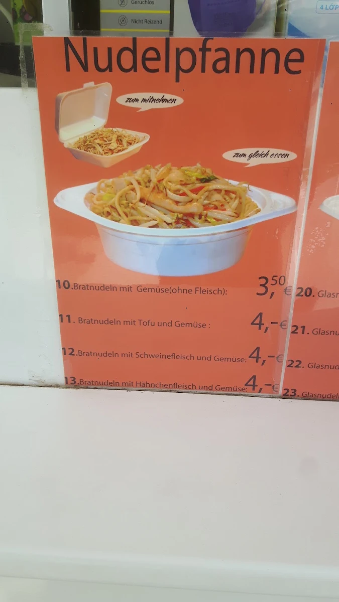 Speisekarte, Asia Imbiss