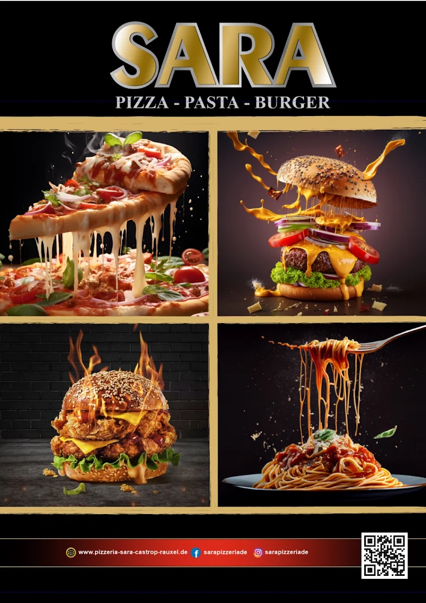 Speisekarte, Pizzeria Sara Castrop-Rauxel