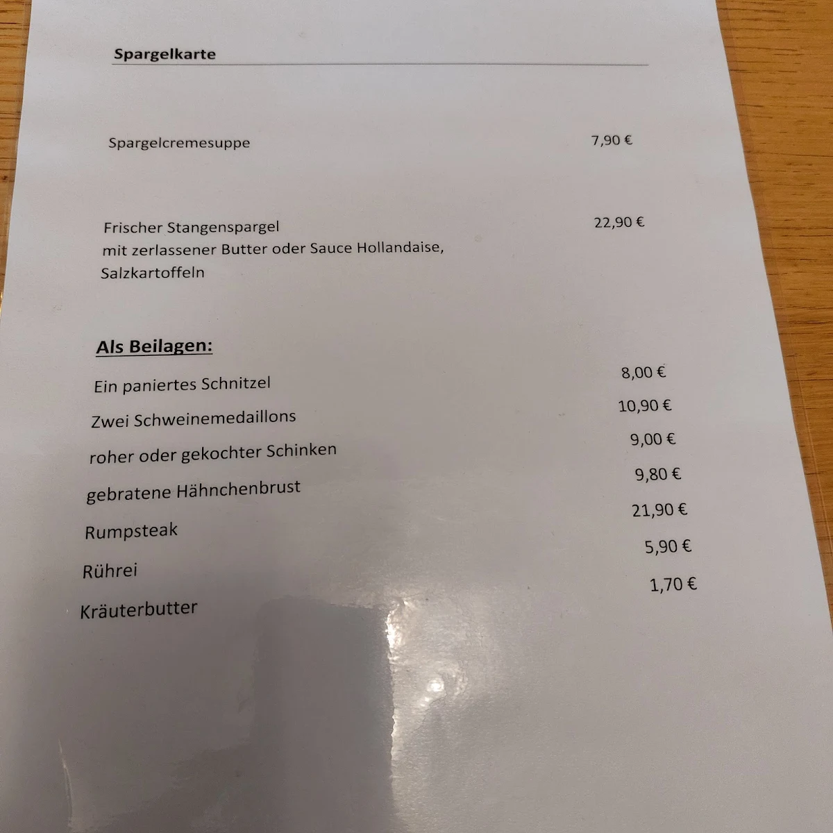 Speisekarte photo 1