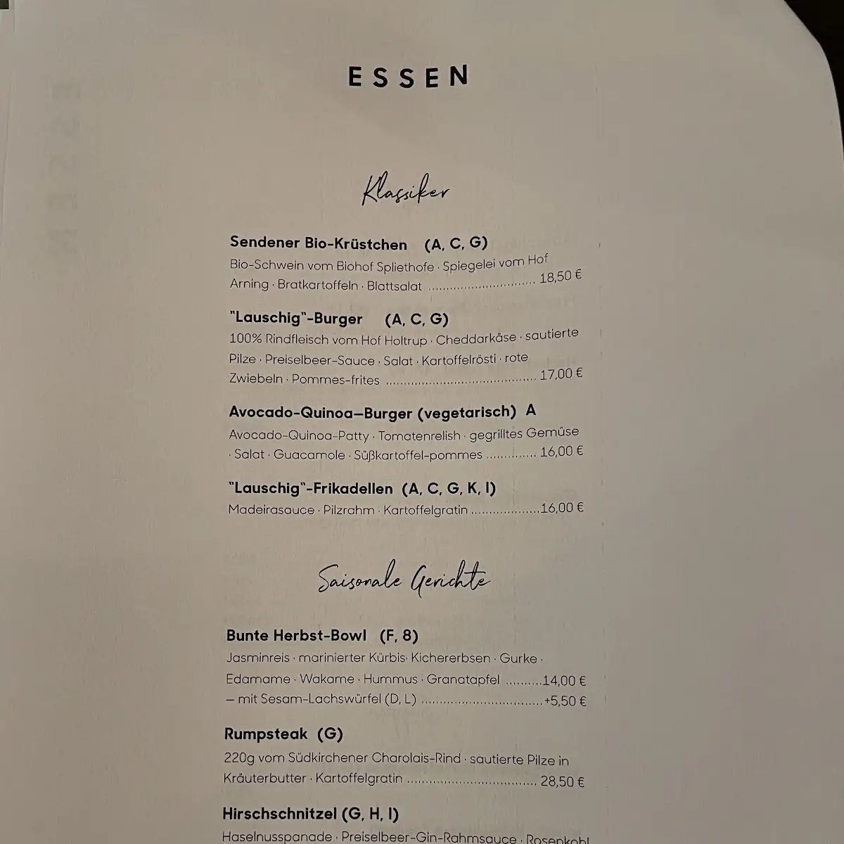 Speisekarte photo 1