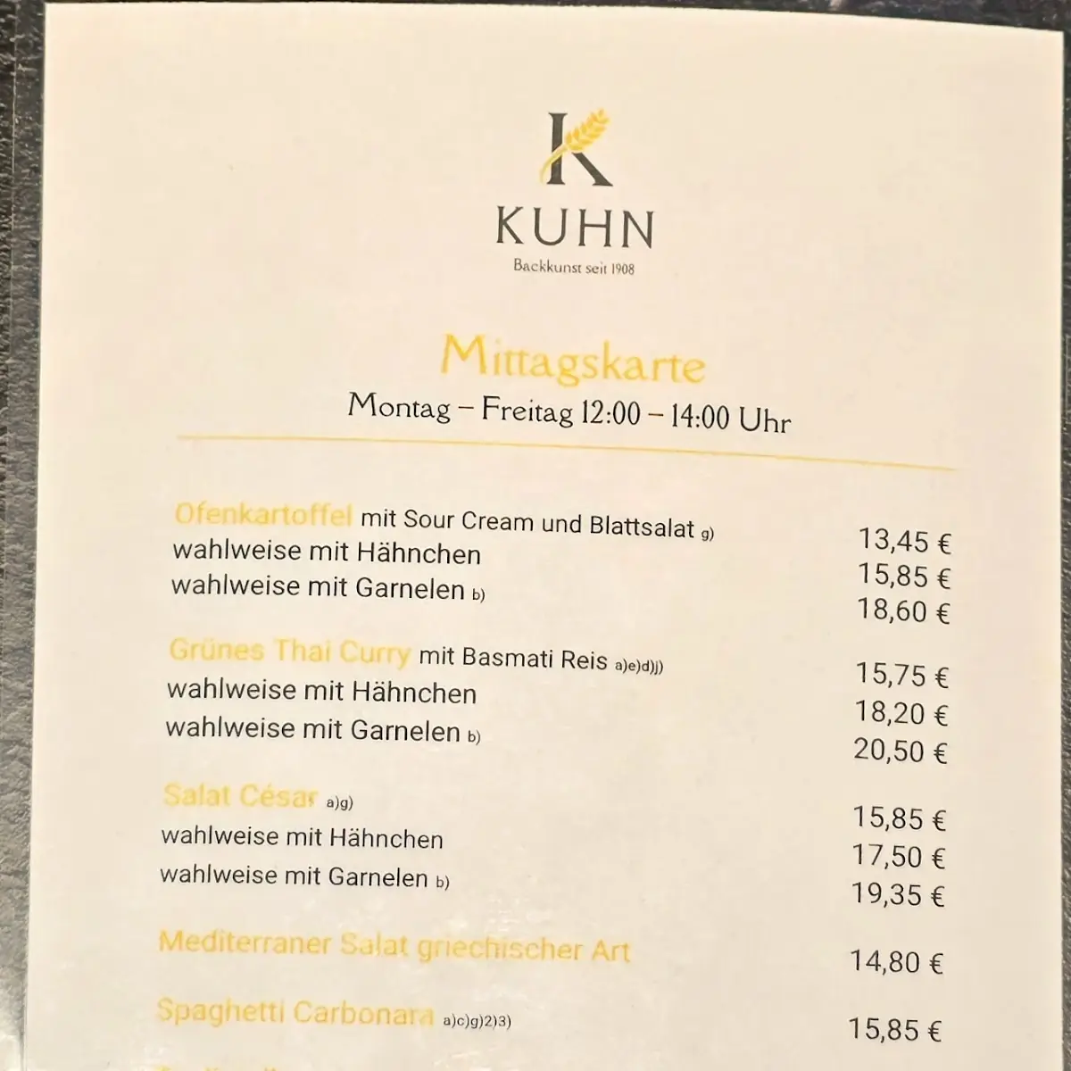 Speisekarte photo 1