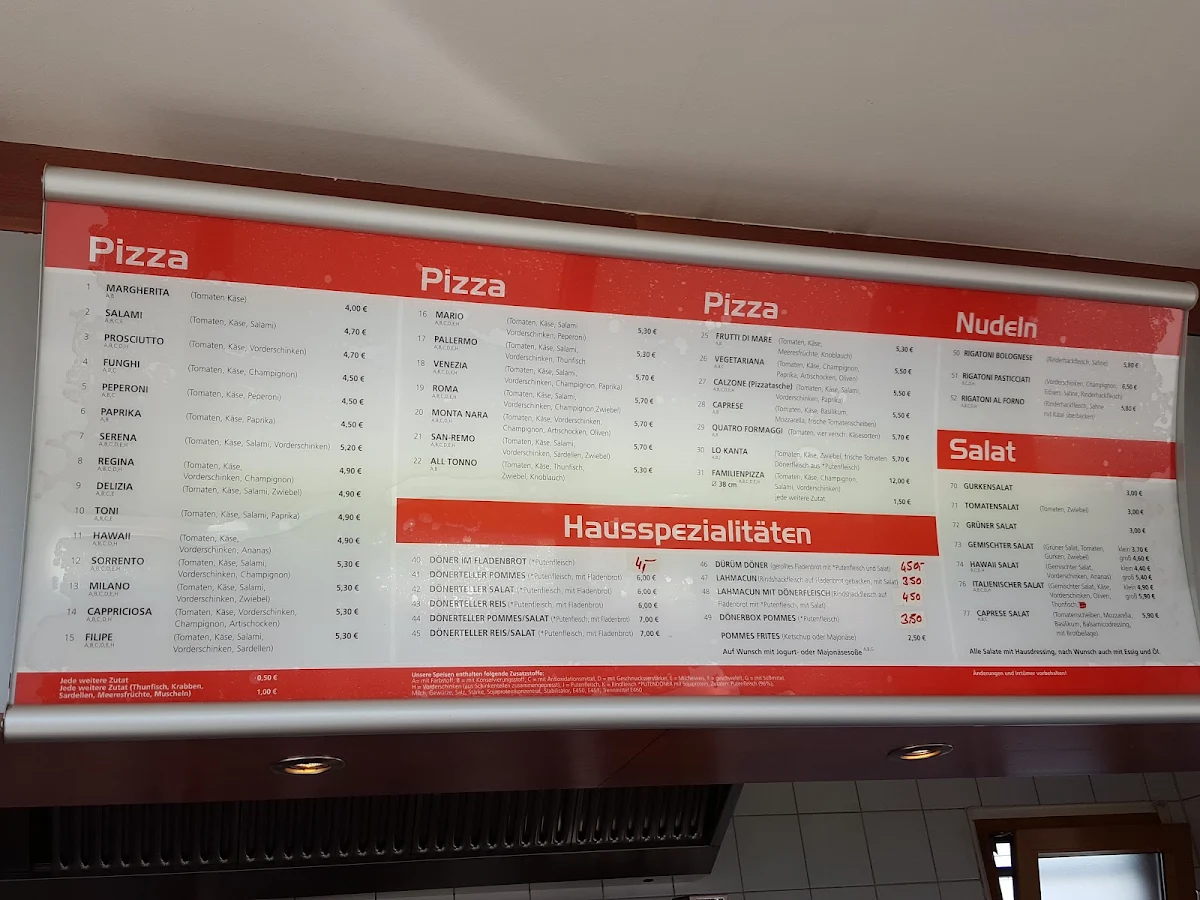 Speisekarte, Lokanta