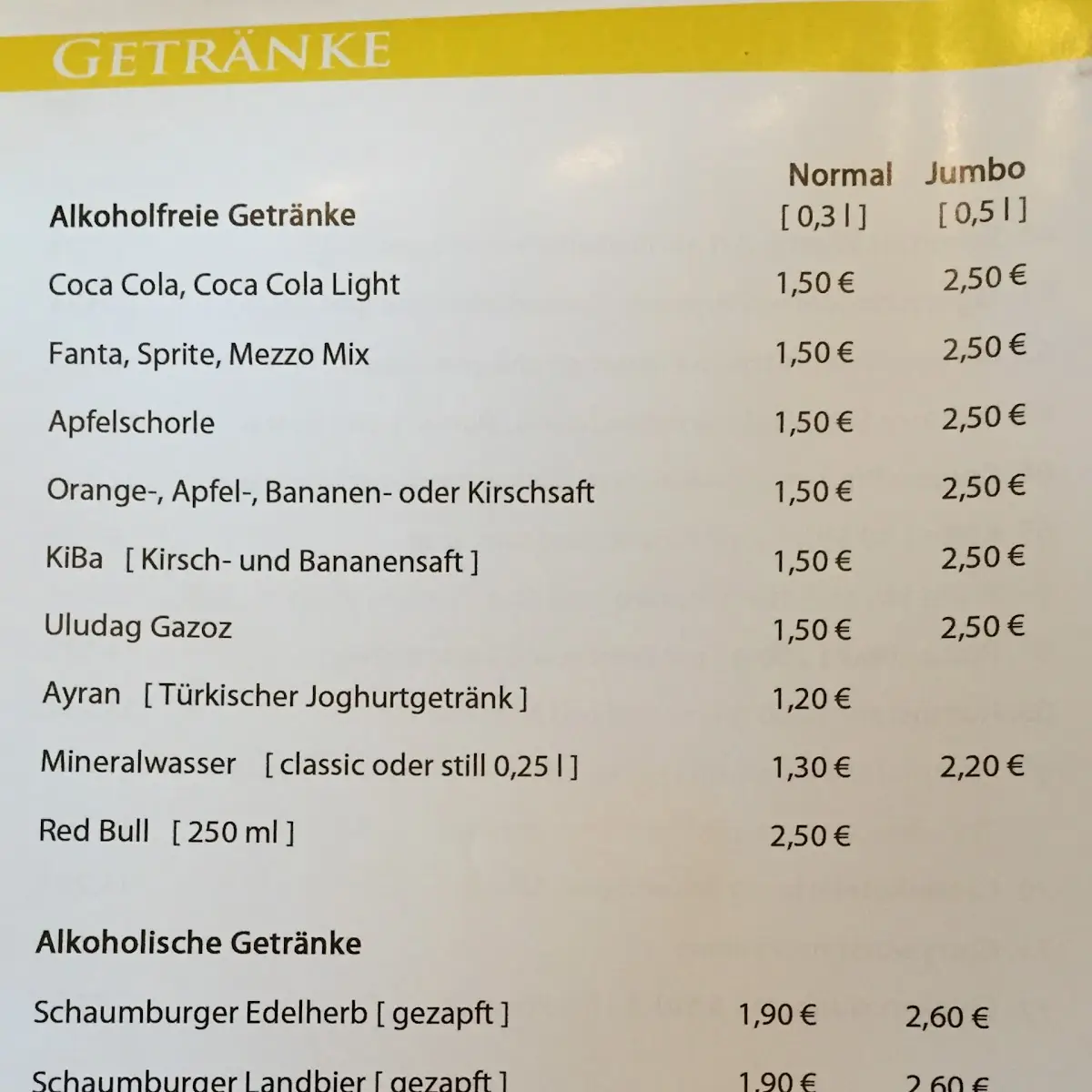 Speisekarte photo 2