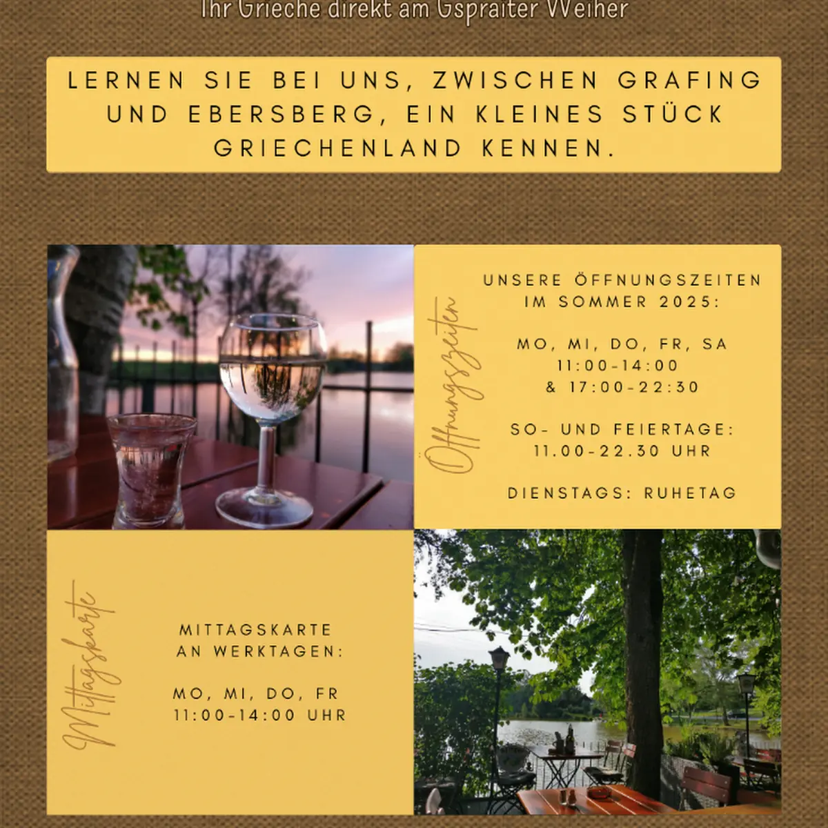 Speisekarte, Restaurant DINOS