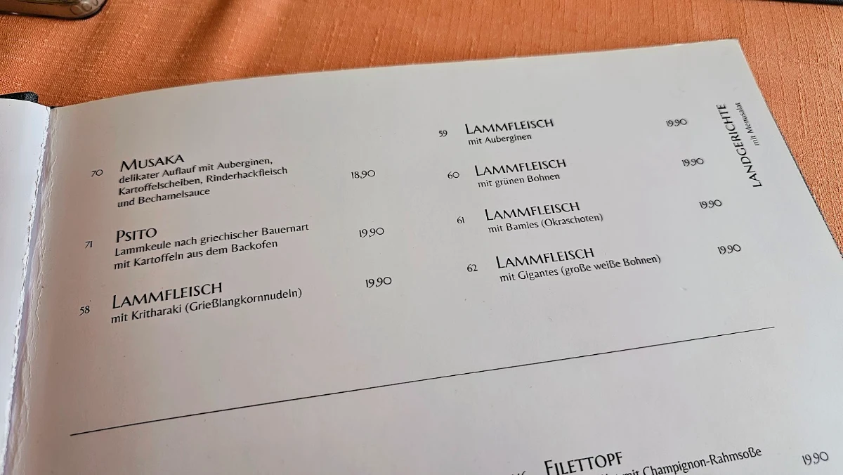 Speisekarte photo 2