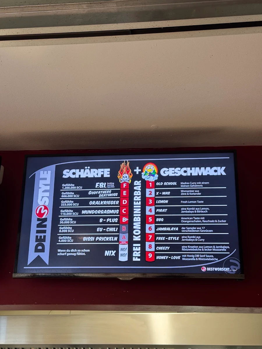 Speisekarte, Best Worscht in Town
