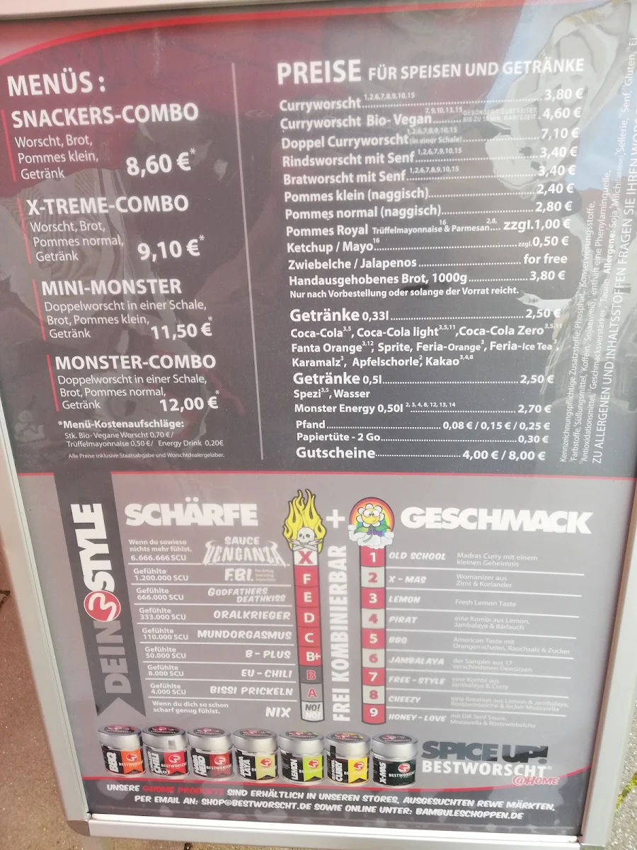 Speisekarte, Best Worscht in Town