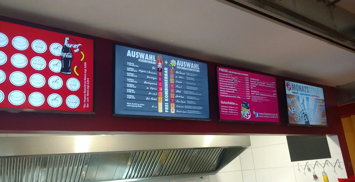 Speisekarte, Best Worscht in Town