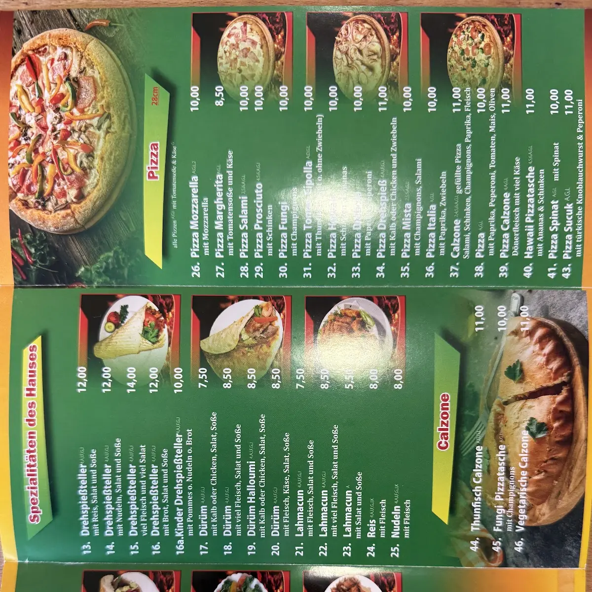 Speisekarte, Bistro Ost Tat