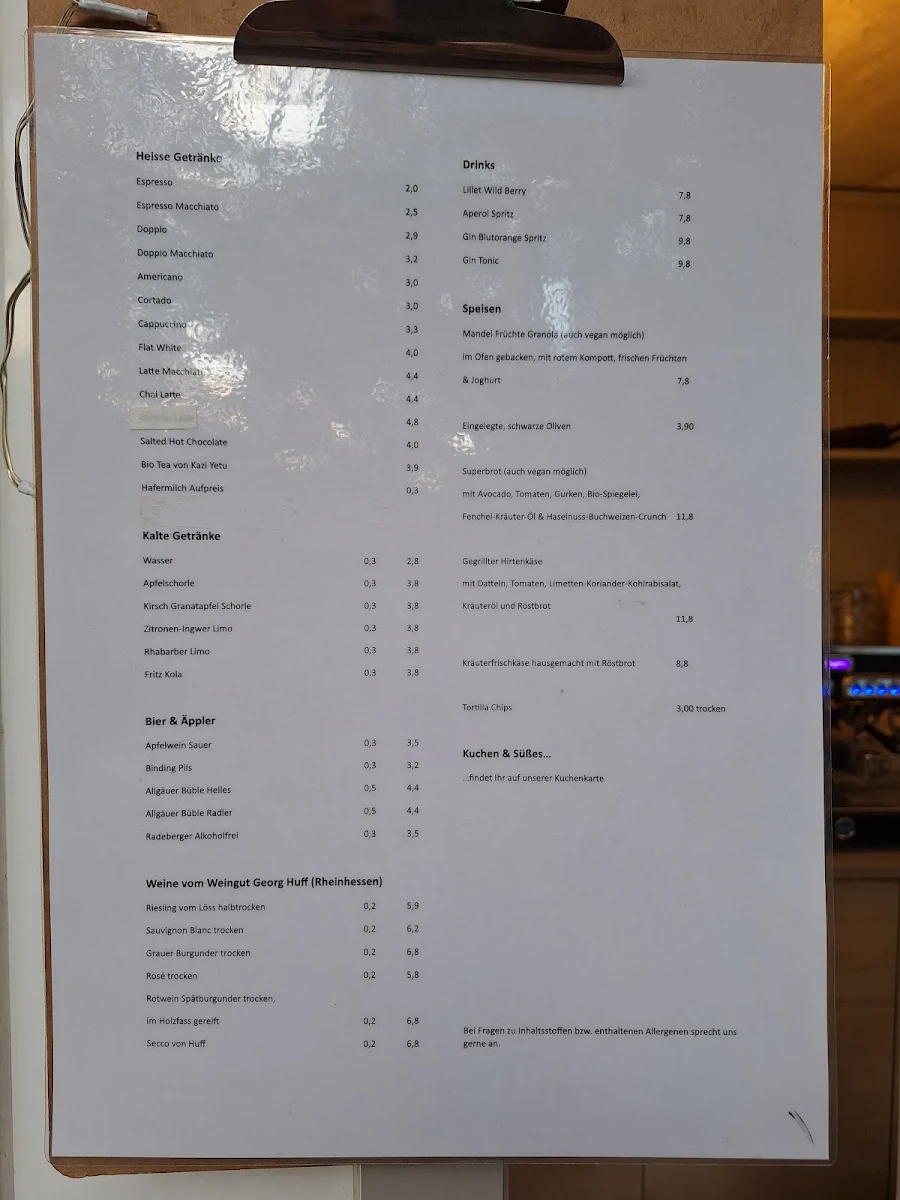 Speisekarte, feinfrankfurt