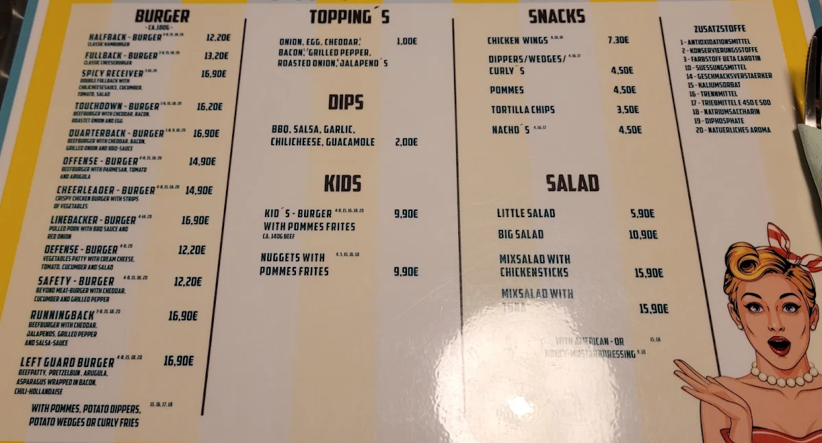 Speisekarte, Susi's Diner
