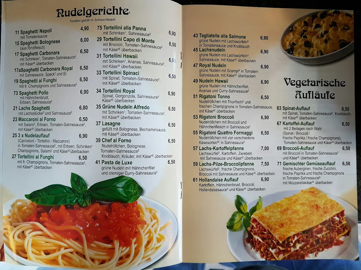 Speisekarte, Pizza Royal