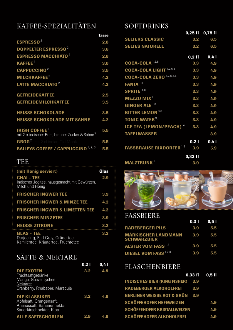 Speisekarte, Papadam Indisches Restaurant