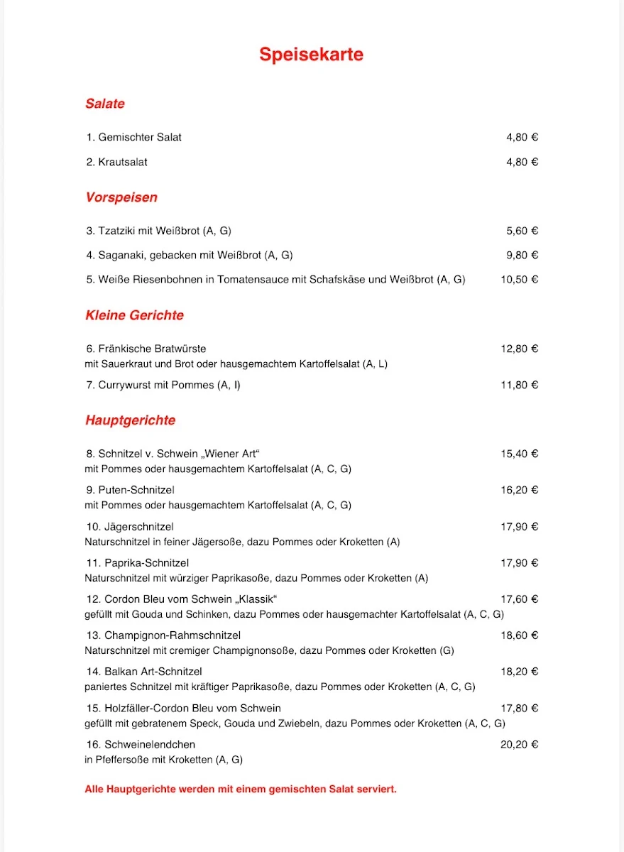 Speisekarte photo 2