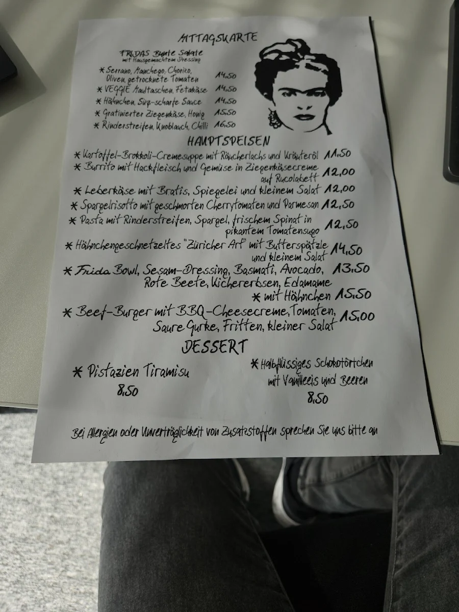 Speisekarte, Frida