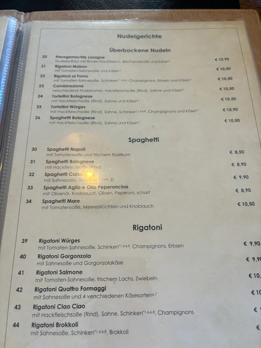 Speisekarte, Zum Schwarzen Ross