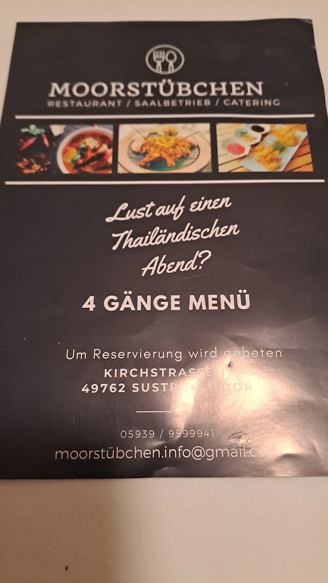 Speisekarte, Moorstübchen