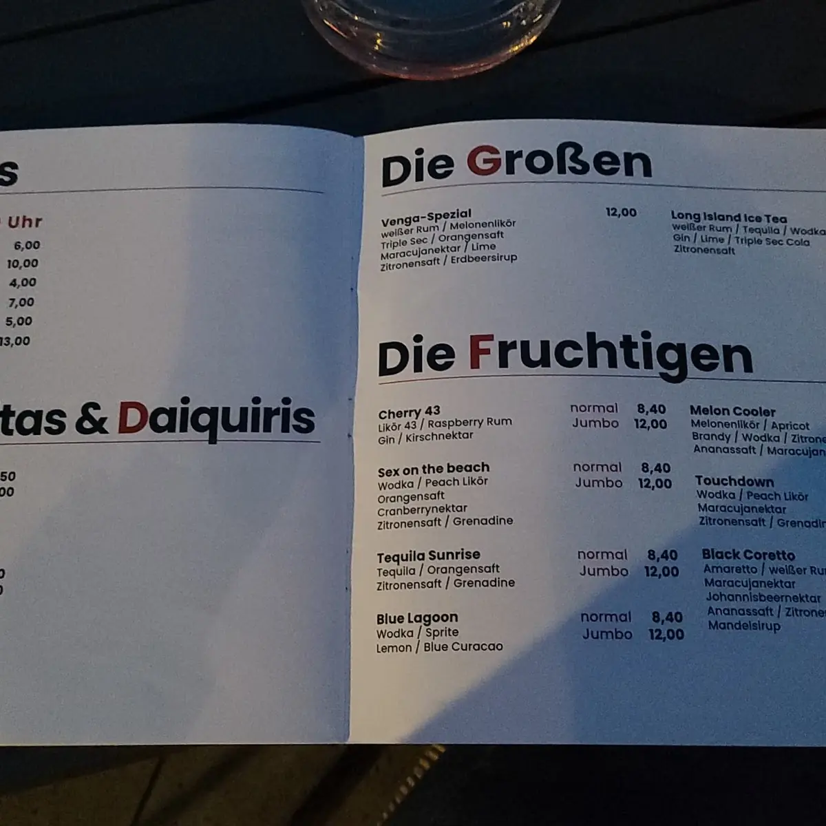 Speisekarte, Venga Kevelaer