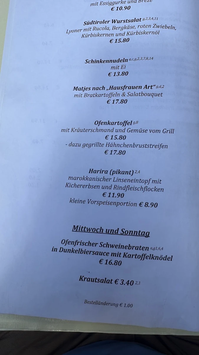 Speisekarte photo 2