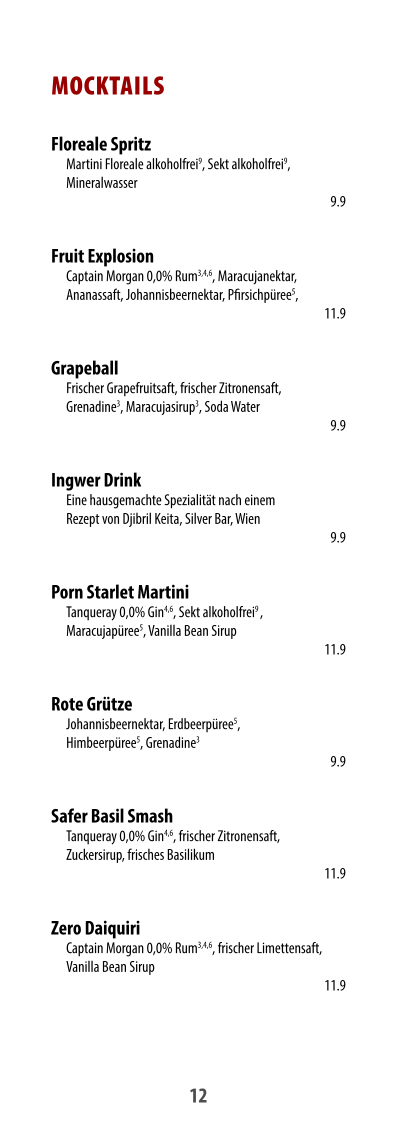 Speisekarte, meisterschueler