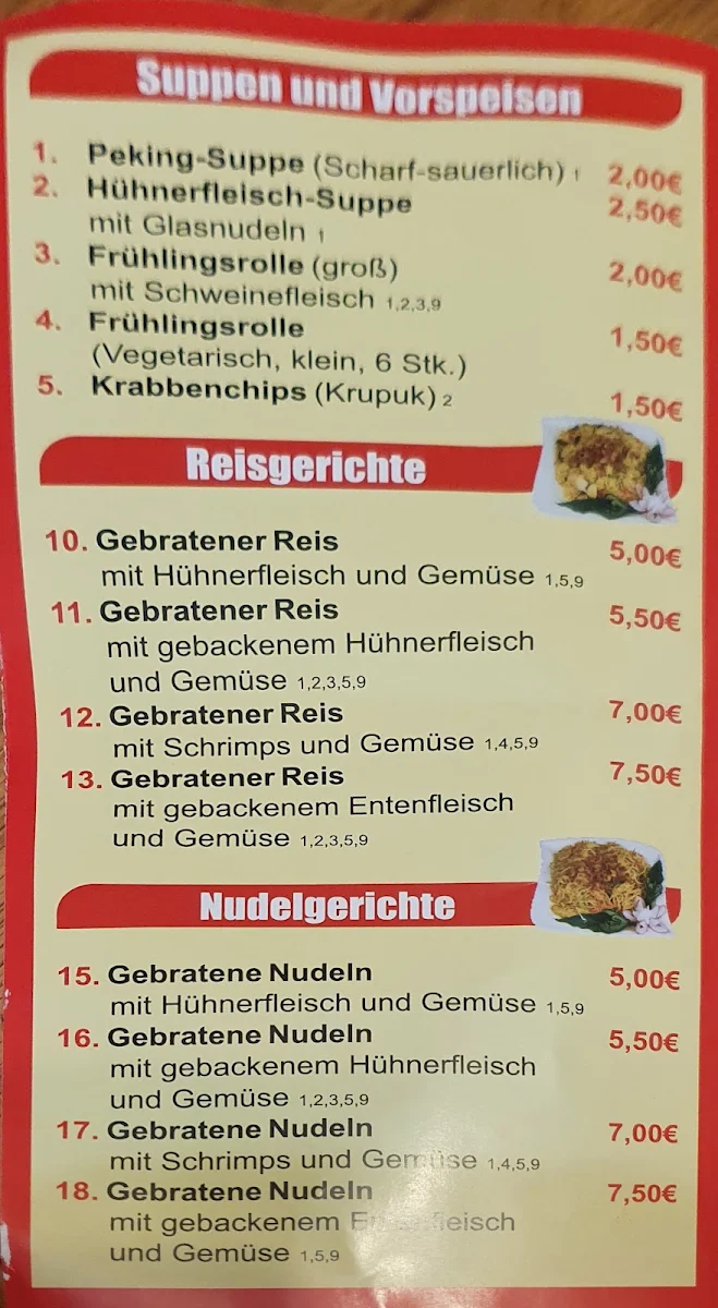 Speisekarte, Asia Wok