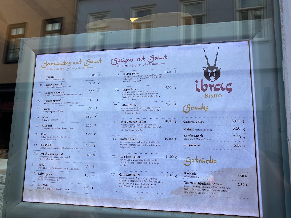 Speisekarte, Ibras Bistro