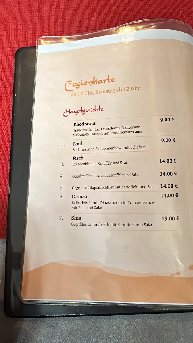 Speisekarte, Ibras Bistro